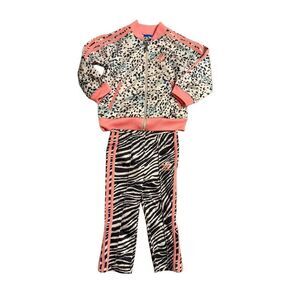 Adidas Originals Leopard Print Track Suit Set Two (2) Piece Outfit 9-12 Months
